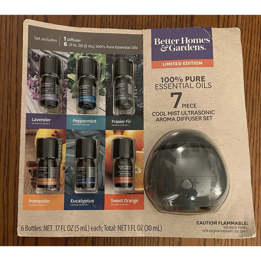 Essential Oils 7 Piece Cool Mist Ultrasonic Aroma Diffuser Set BH&G